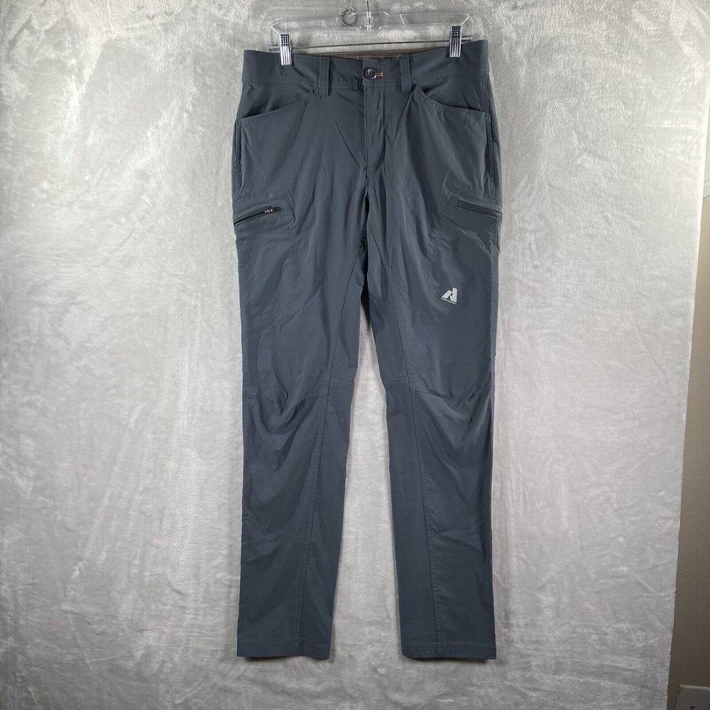 Eddie Bauer Pants men's 34x33 First Ascent Gray Performance Outdoor Zip Pockets